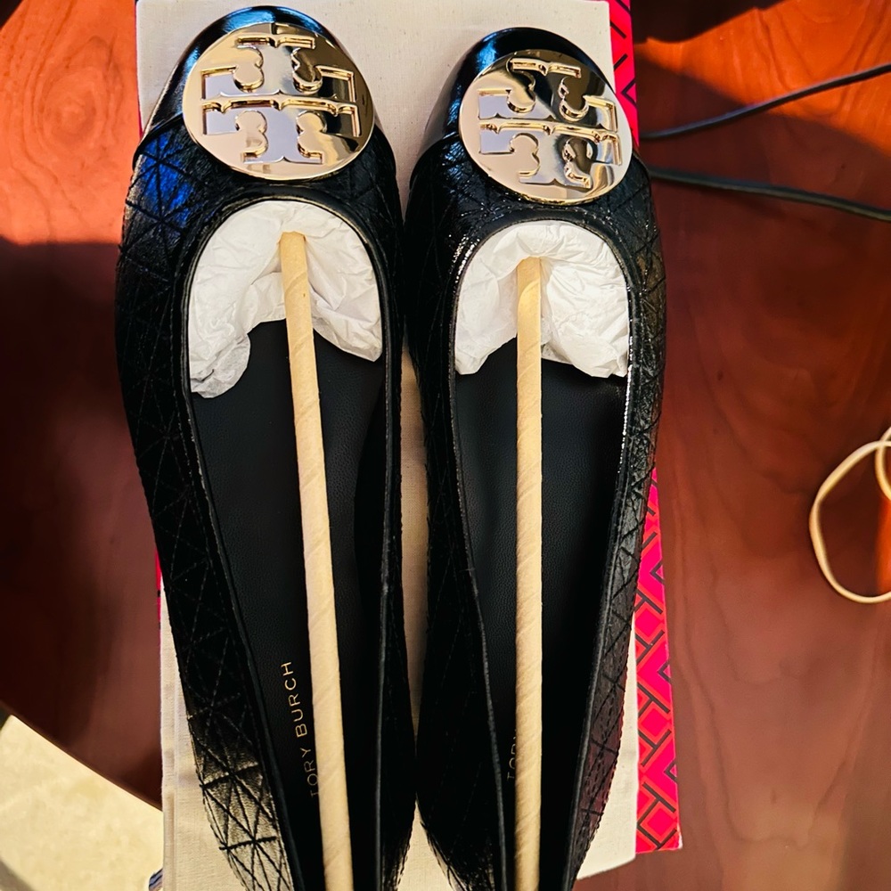 Tory Burch Claire Quilted Ballet Flat Napa Leather